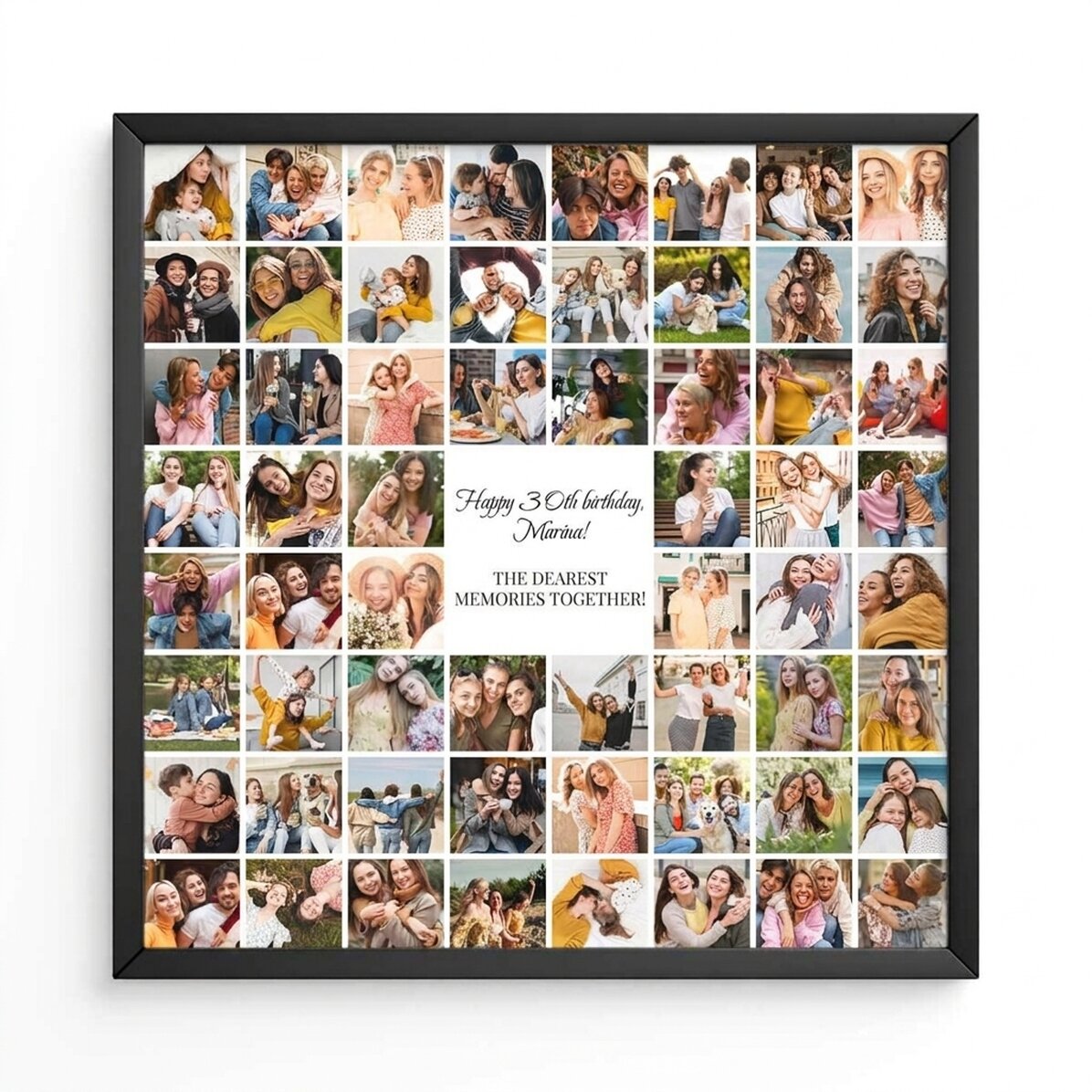 Quadro personalizzato con 60 foto e un messaggio