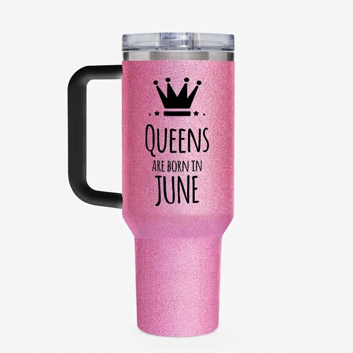 Tazza termica con manico e cannuccia personalizzata con scritta - Queens