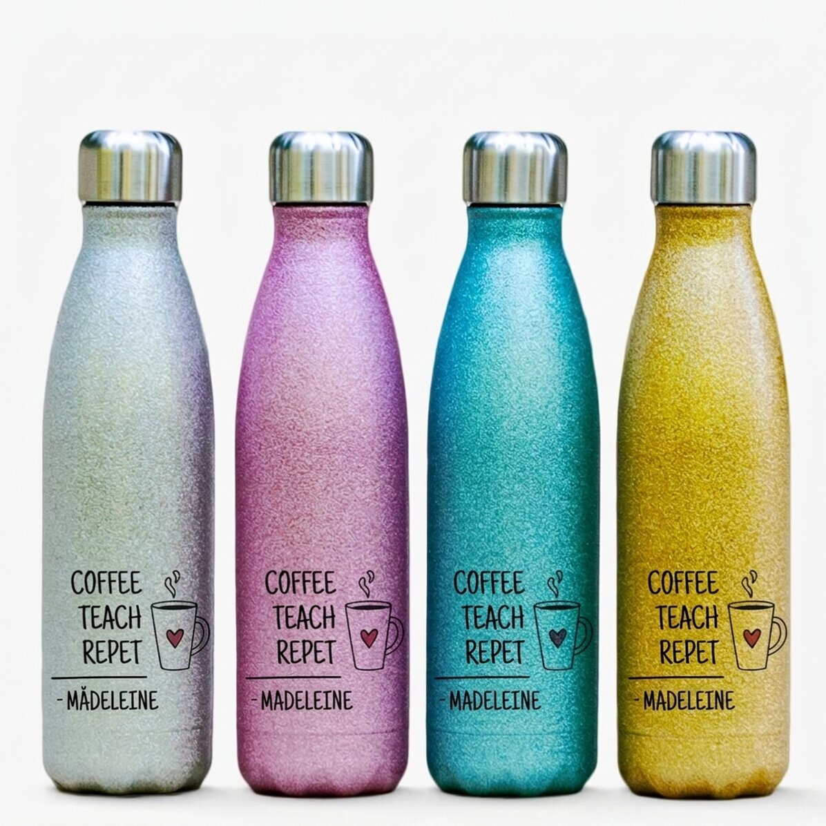 Tazza termica con glitter personalizzata con scritta - Coffee