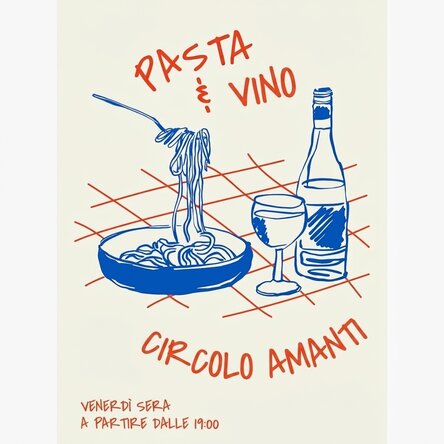 Poster “Pasta & Wine”