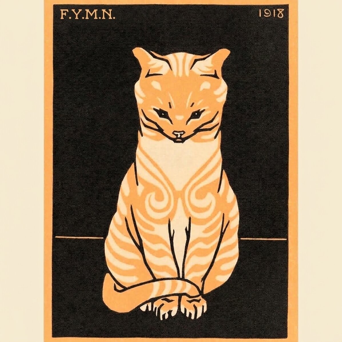 Poster di Julie de Graag, “Sitting cat”, 1918