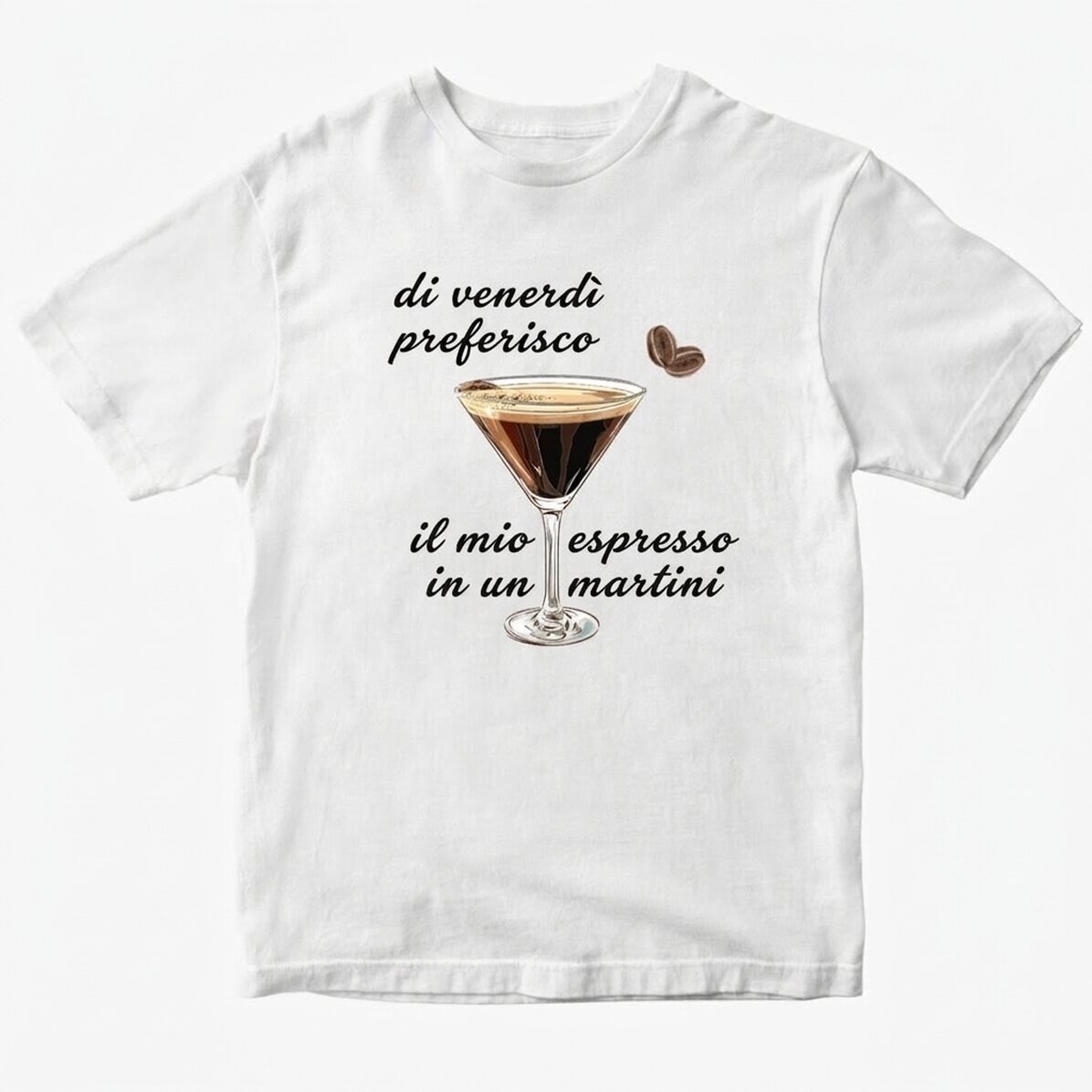 Maglietta in cotone personalizzata con scritta - Espresso Martini