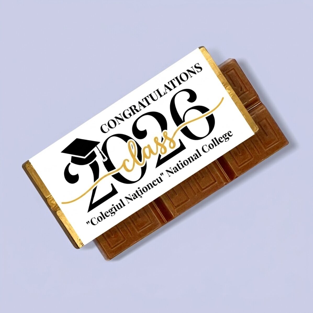 Mini tavoletta di cioccolato personalizzata con messaggio e anno - Auguri per la laurea