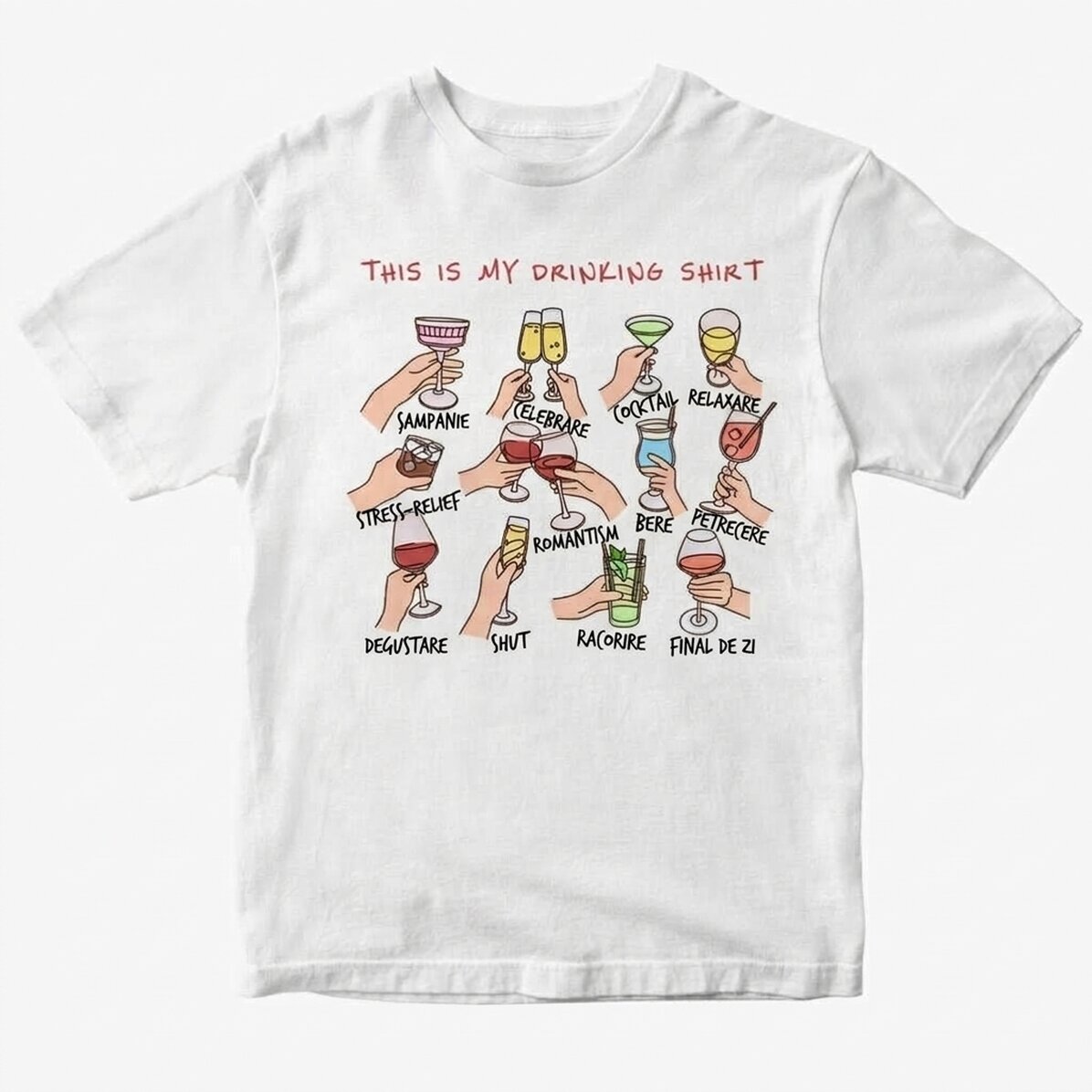 Maglietta in cotone personalizzata con scritta - My drinking shirt