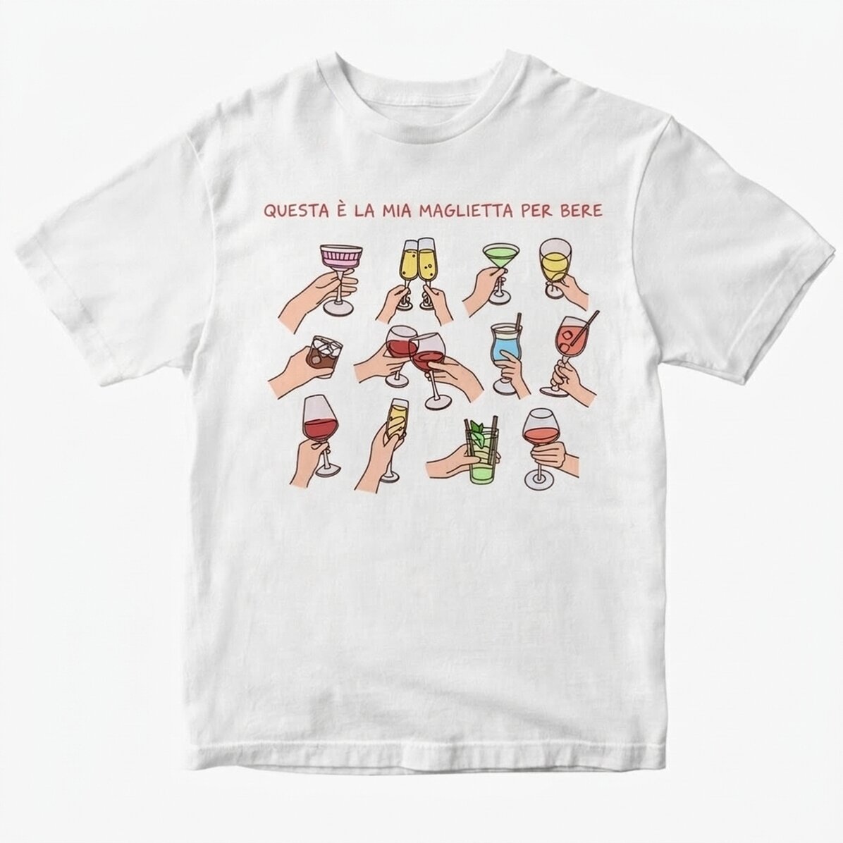 Maglietta in cotone personalizzata con scritta - My drinking shirt