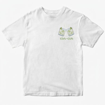 Maglietta in cotone personalizzata con scritta - Gin-gin
