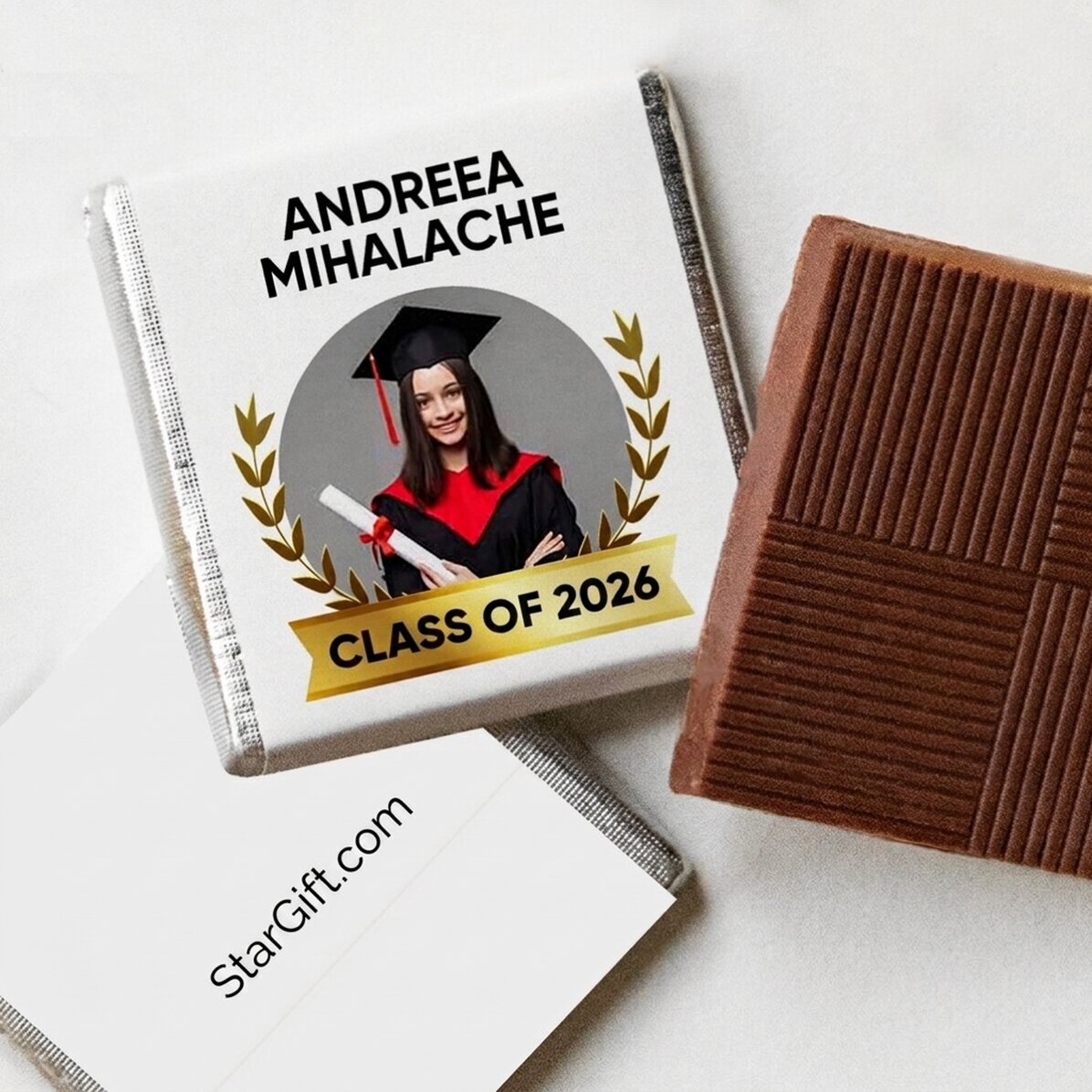 Mini cioccolatino personalizzato con testo, foto o logo - Laurea