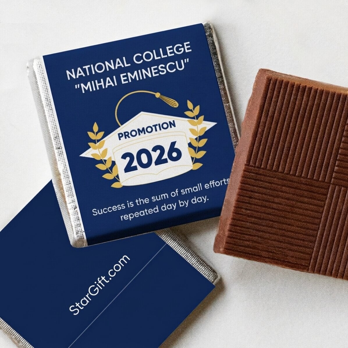 Mini cioccolatino personalizzato con messaggio di laurea