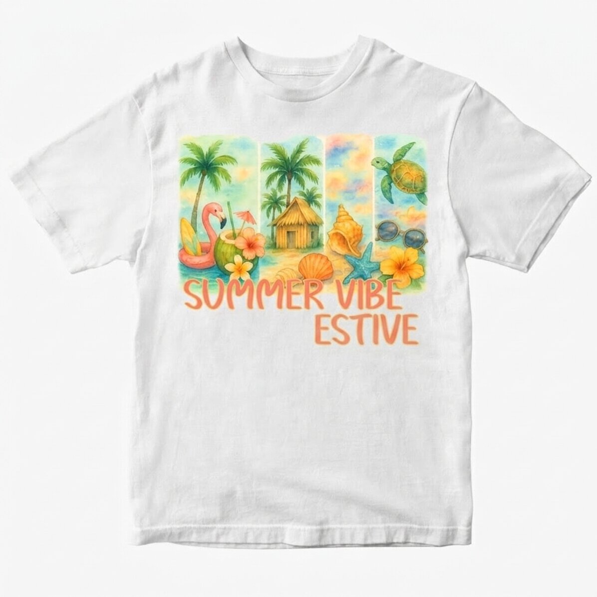 Maglietta in cotone personalizzata con scritta - Summer vibes