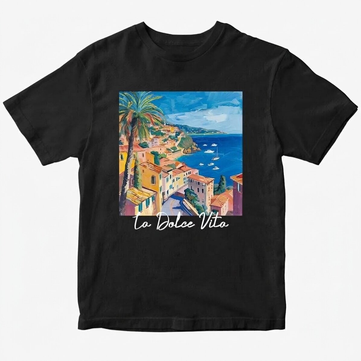 Maglietta in cotone personalizzata con scritta - La Dolce Vita