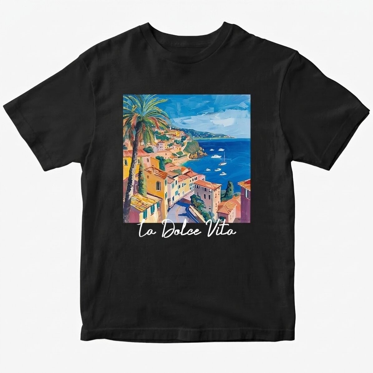 Maglietta in cotone personalizzata con scritta - La Dolce Vita