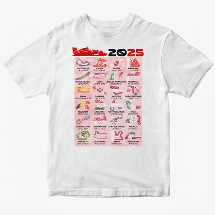 Maglietta in cotone personalizzata con scritta - Formula 1 2025
