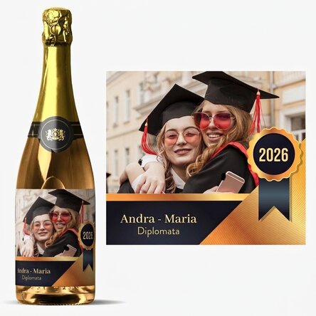Spumante personalizzato con messaggio e foto - Laurea