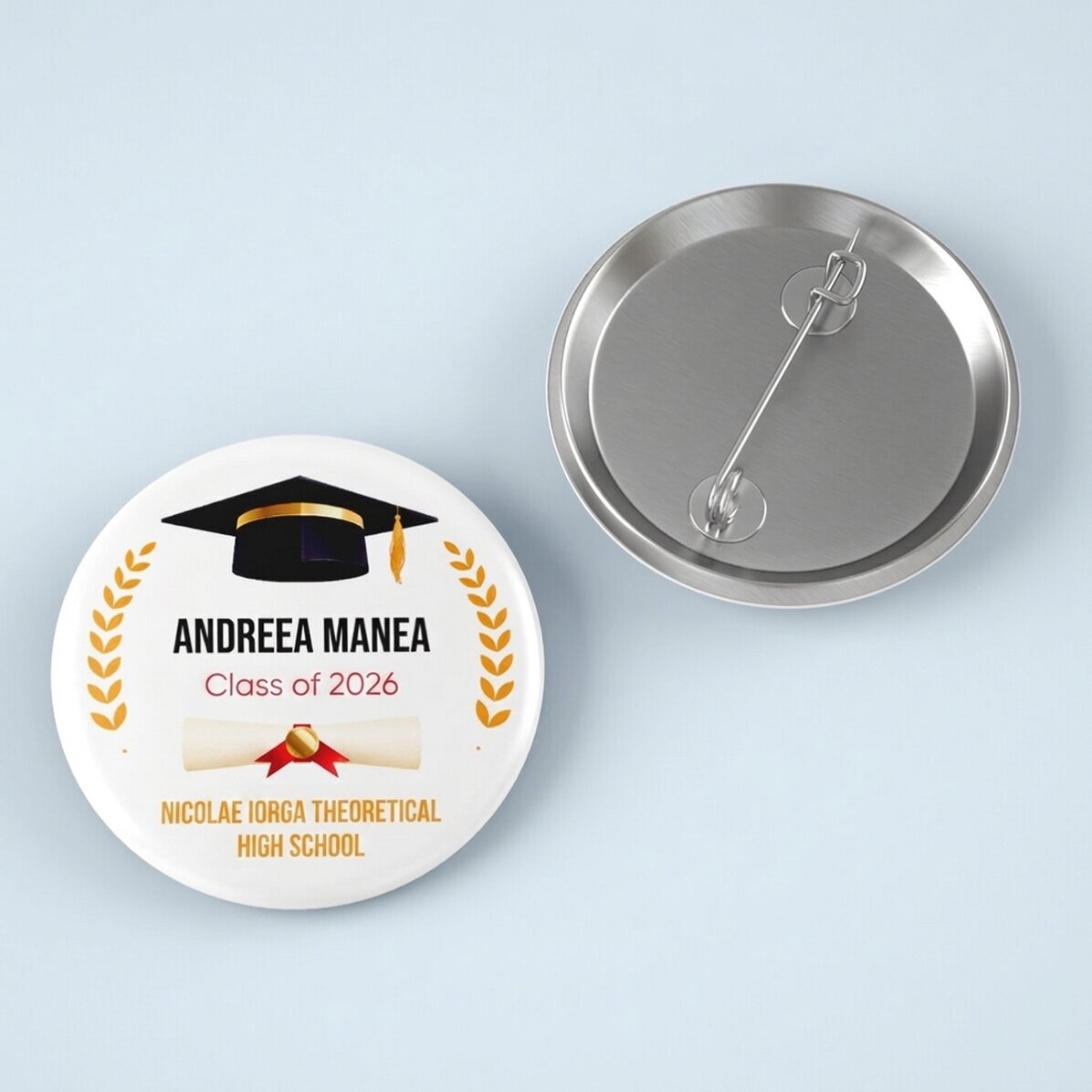 Distintivo personalizzato con messaggio - Laureato