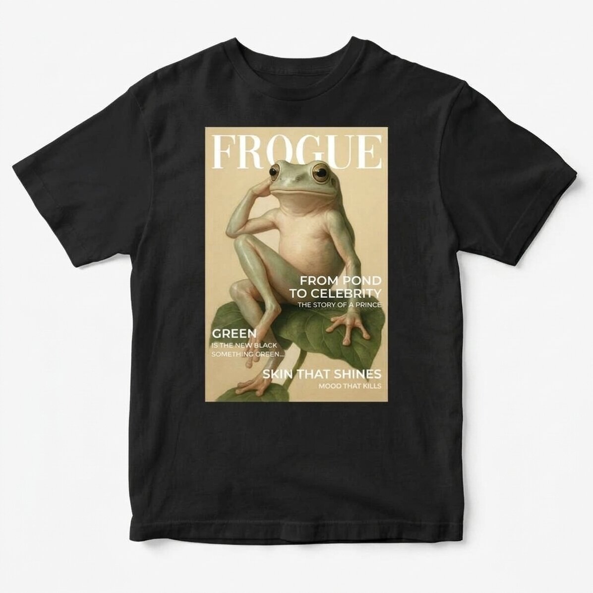 Maglietta in cotone personalizzata con scritta - Frogue