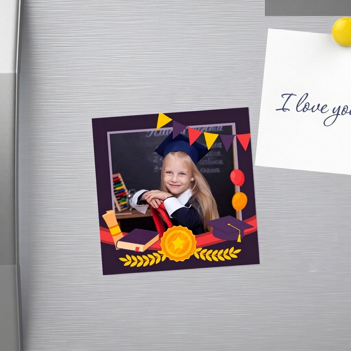Magnete personalizzato 10x10 con foto - Laurea