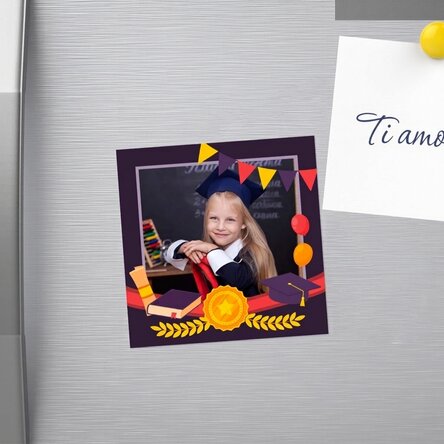 Magnete personalizzato 10x10 con foto - Laurea