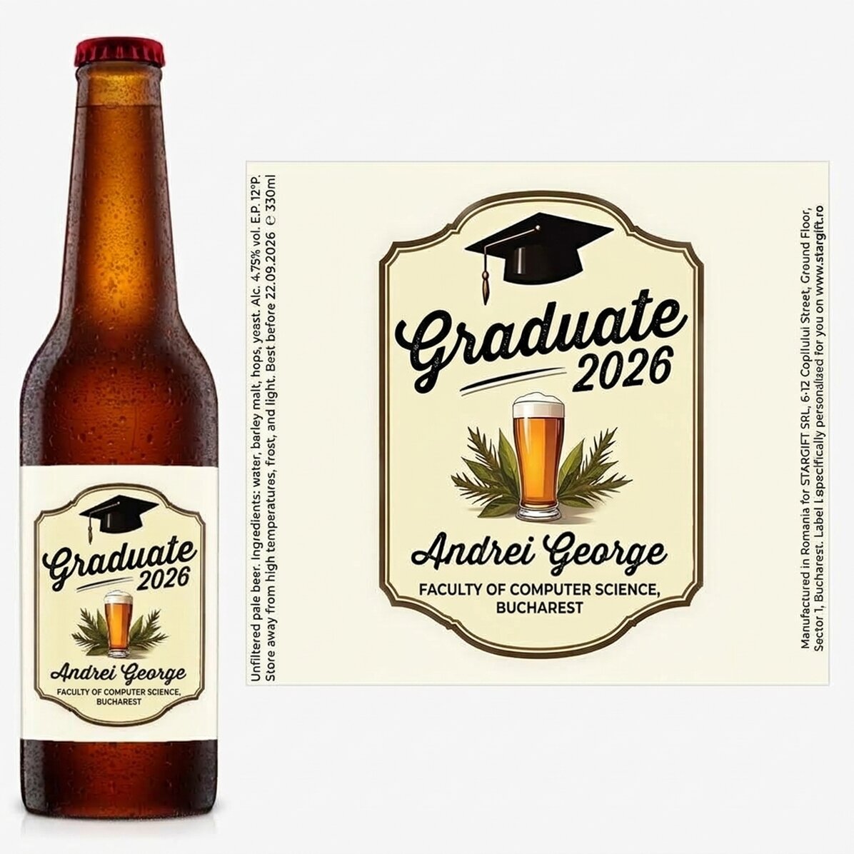 Birra personalizzata con messaggio - Laureato