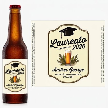 Birra personalizzata con messaggio - Laureato