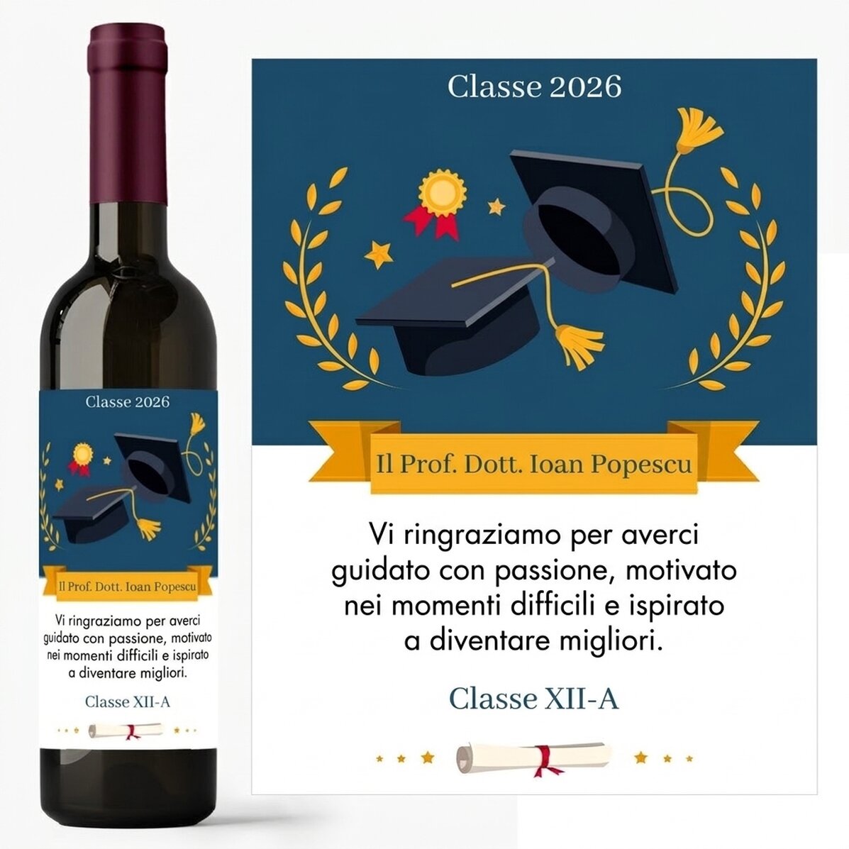 Vino personalizzato con un messaggio per l