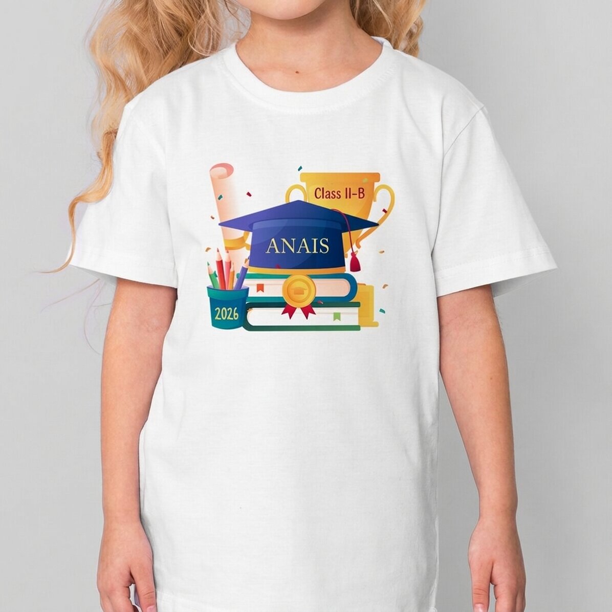 Maglietta in cotone per bambini personalizzata con scritta - Absolventa