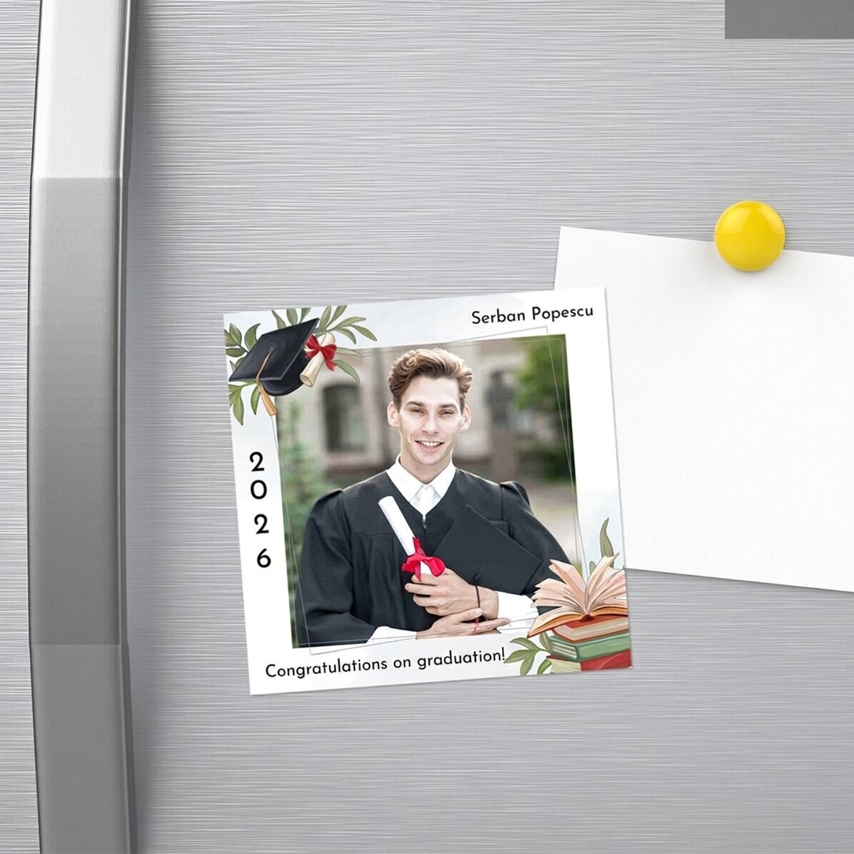 Magnete 10x10 personalizzato con foto e testo - Biglietti di auguri per la laurea