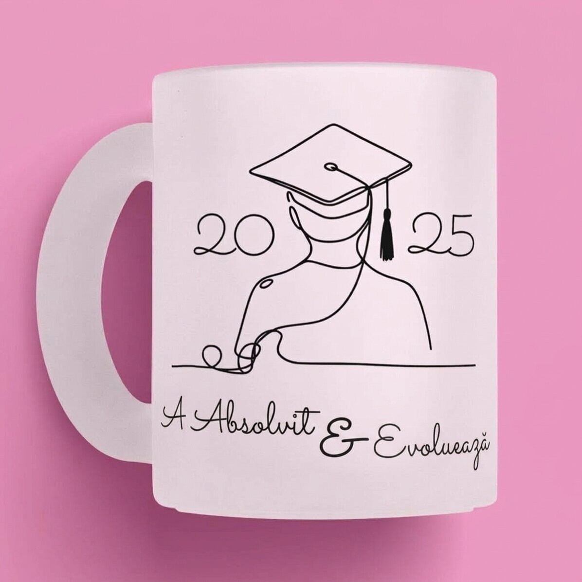 Tazza personalizzata con nome e testo - Line art Graduation