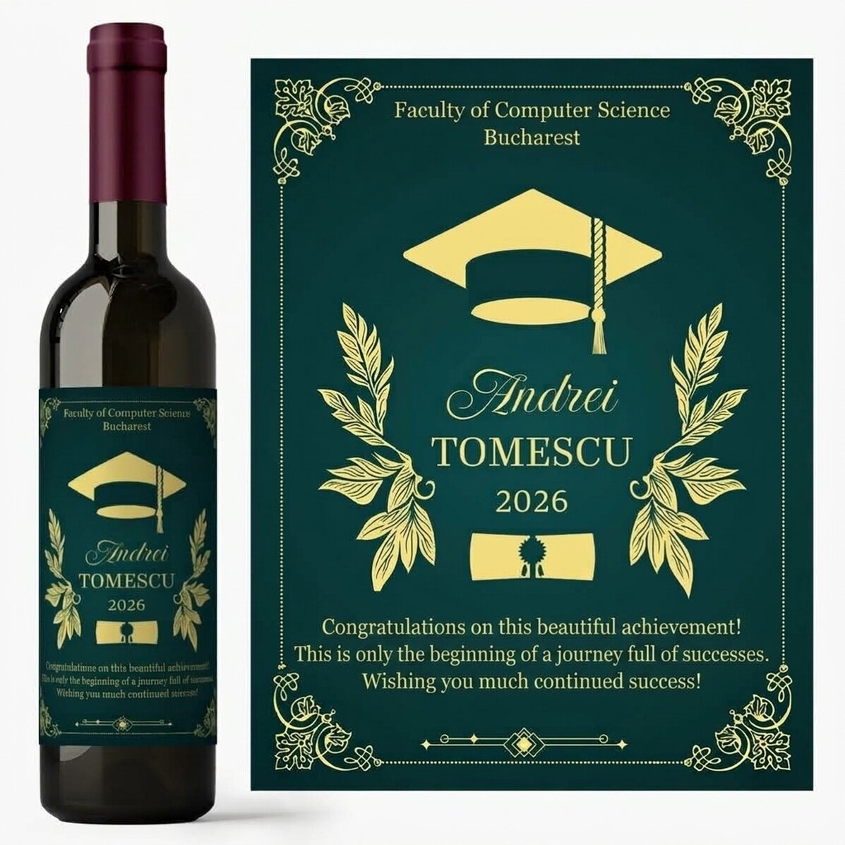 Vino personalizzato con messaggio - Laureato
