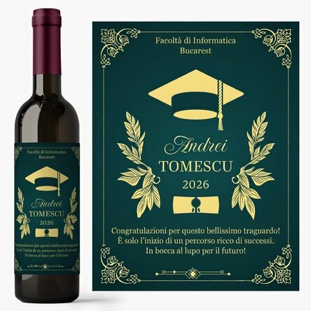 Vino personalizzato con messaggio - Laureato