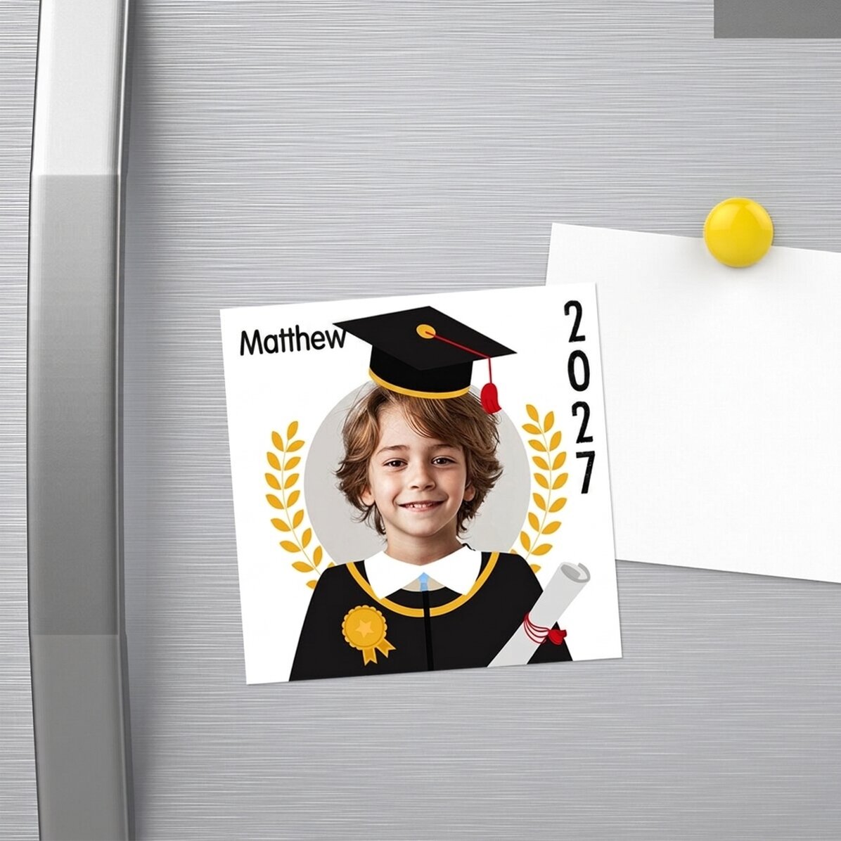 Magnete 10x10 personalizzato con foto e messaggio - Laureato