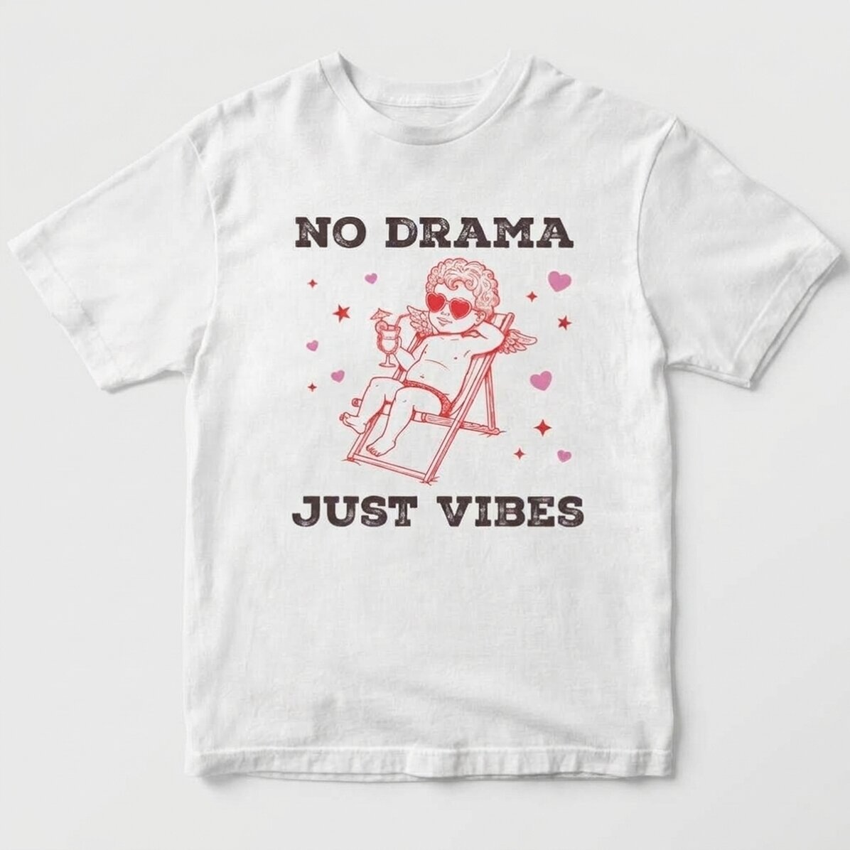 Maglietta in cotone personalizzata - No drama, just vibes