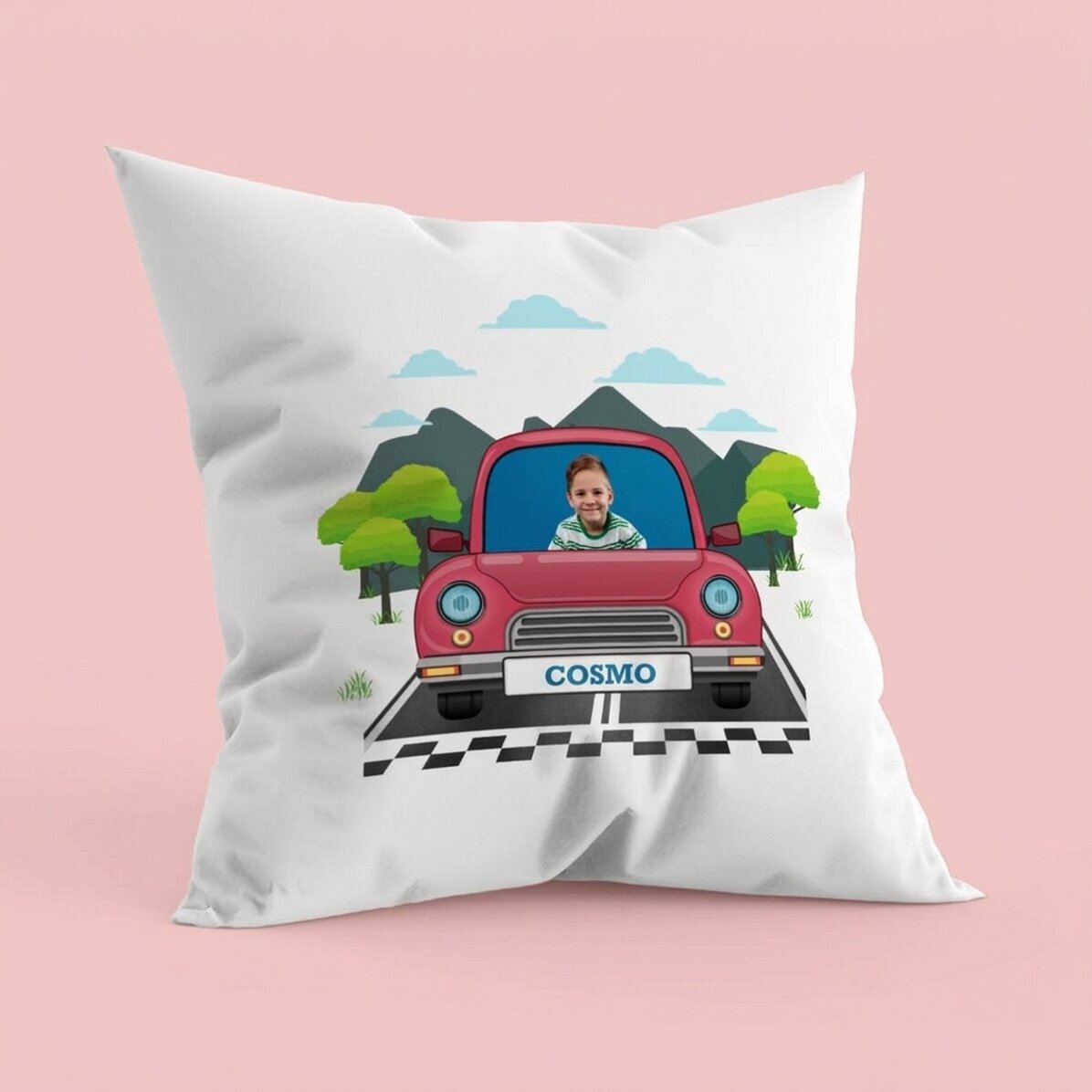 Cuscino personalizzato con foto e nome - Auto