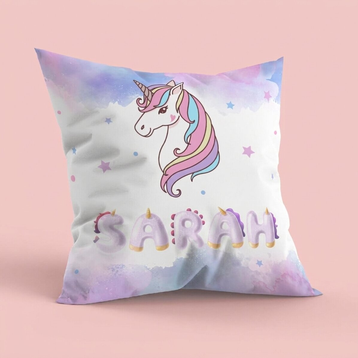 Cuscino personalizzato con nome - Unicorno