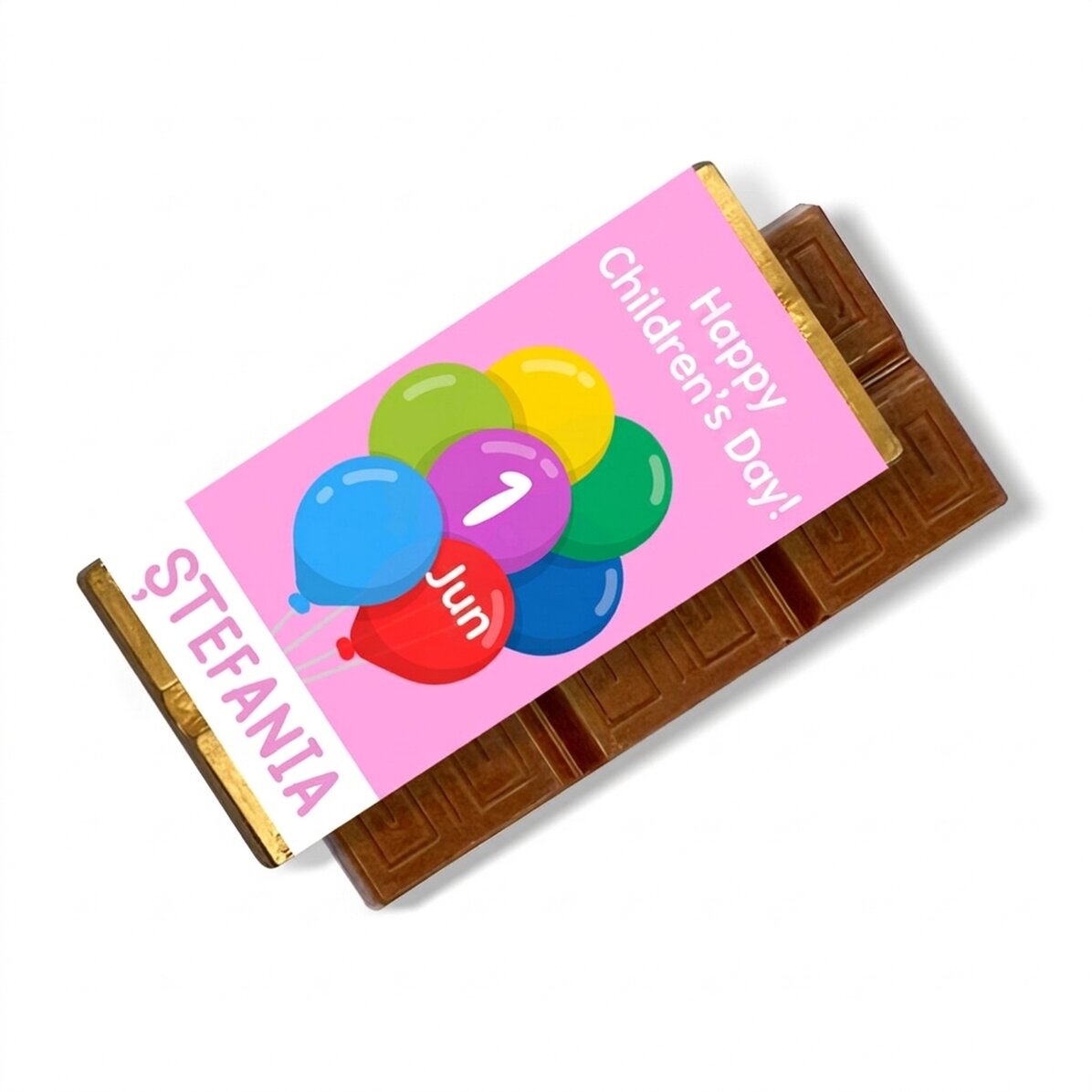 Mini tavoletta di cioccolato personalizzata per bambini con messaggio - Palloncini