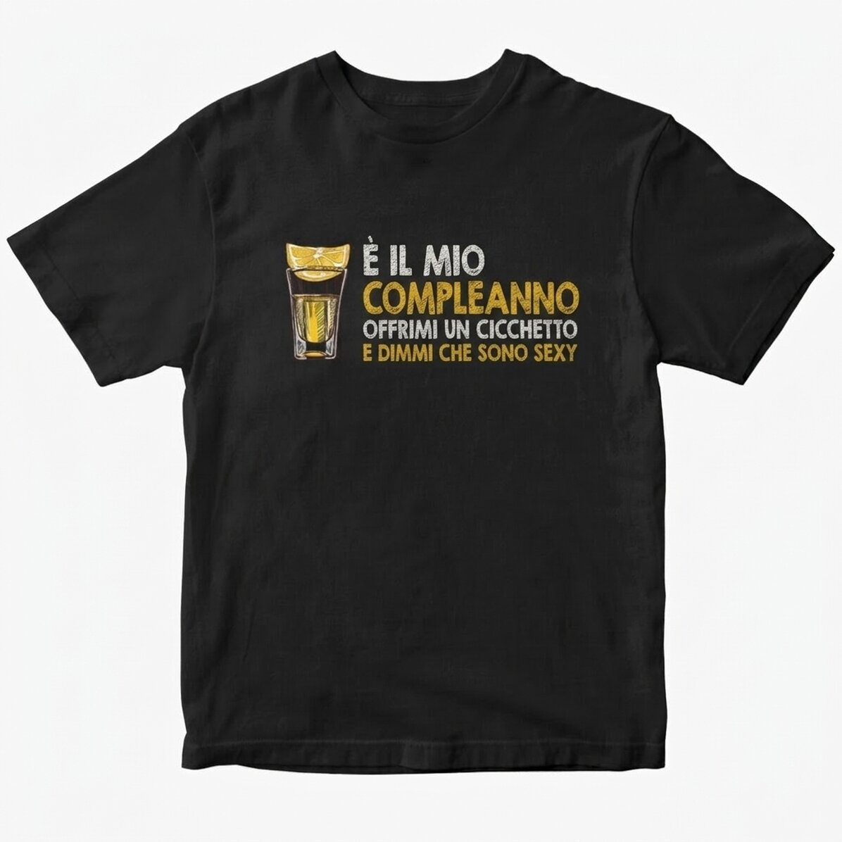 Maglietta in cotone personalizzata con scritta - Buy me a shot