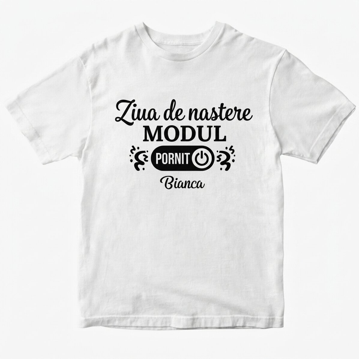 Maglietta in cotone personalizzata con scritta - Birthday Mode ON