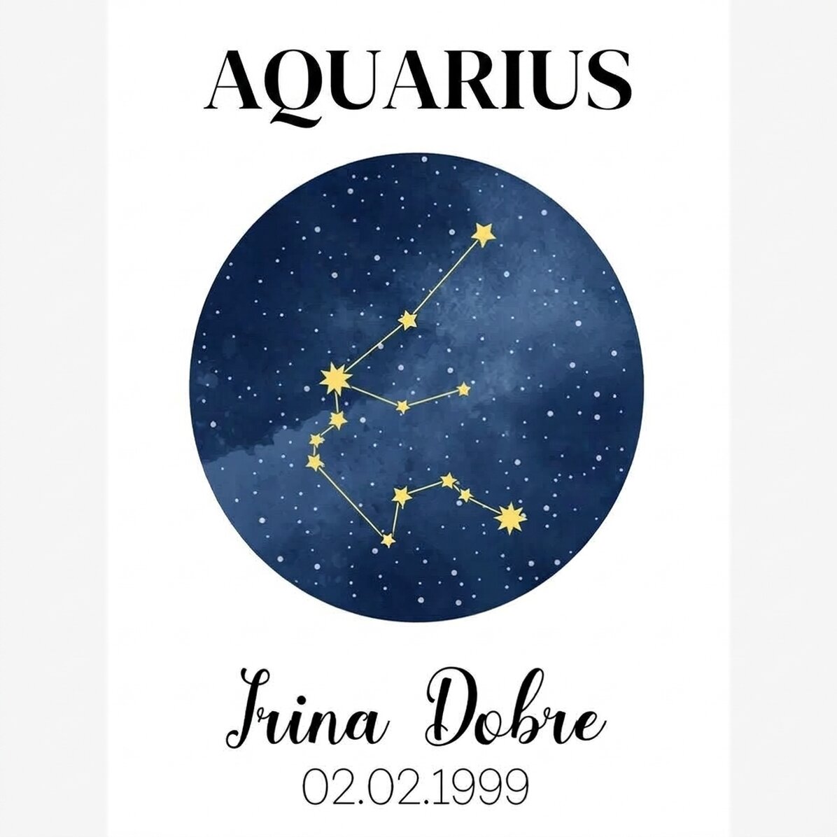 Poster personalizzato con testo - La costellazione del segno zodiacale dell