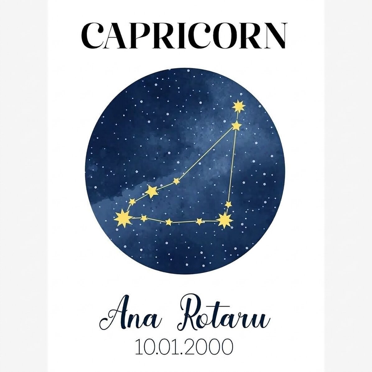 Poster personalizzato con testo - La costellazione del Capricorno