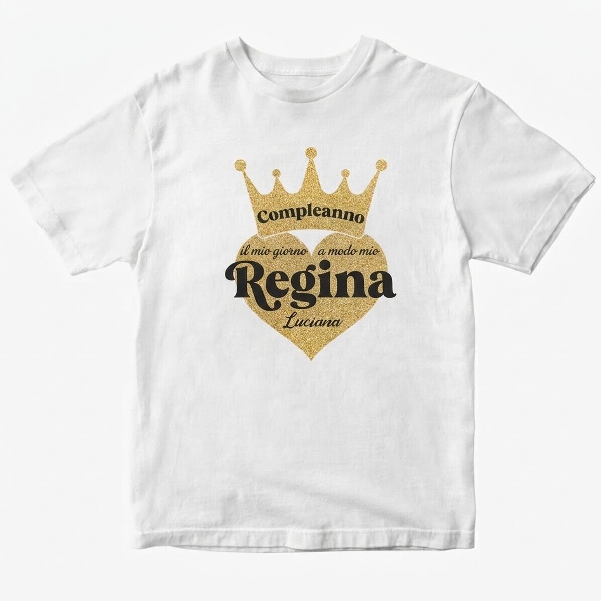 Maglietta in cotone personalizzata con scritta - Birthday Queen