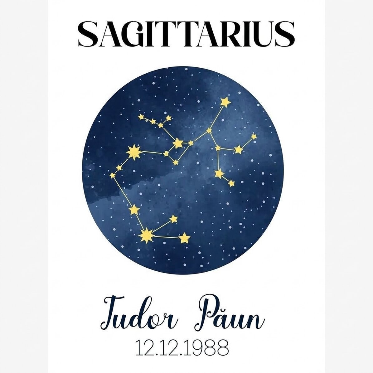 Poster personalizzato con testo - La costellazione del Segno zodiacale del Sagittario