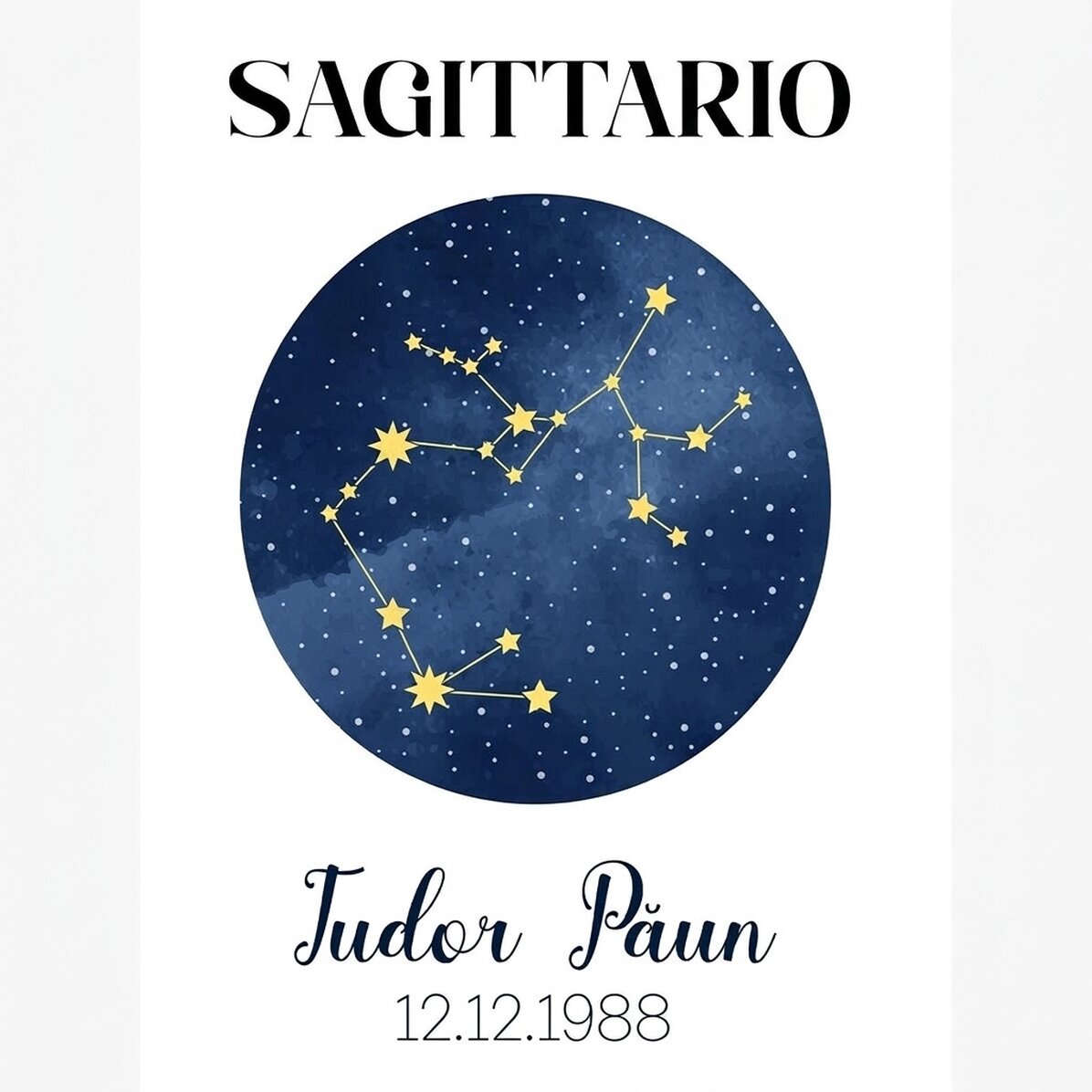 Poster personalizzato con testo - La costellazione del Segno zodiacale del Sagittario