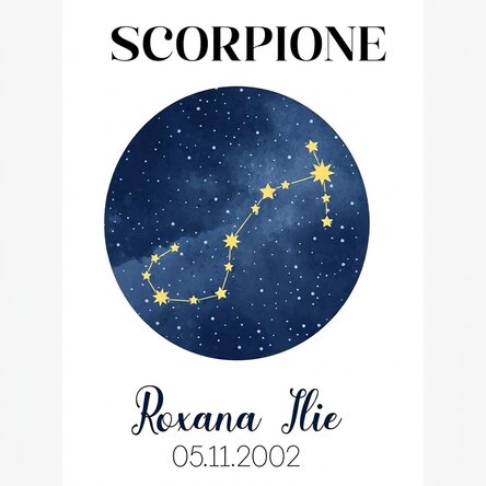 Poster personalizzato con testo - La costellazione dello Scorpione