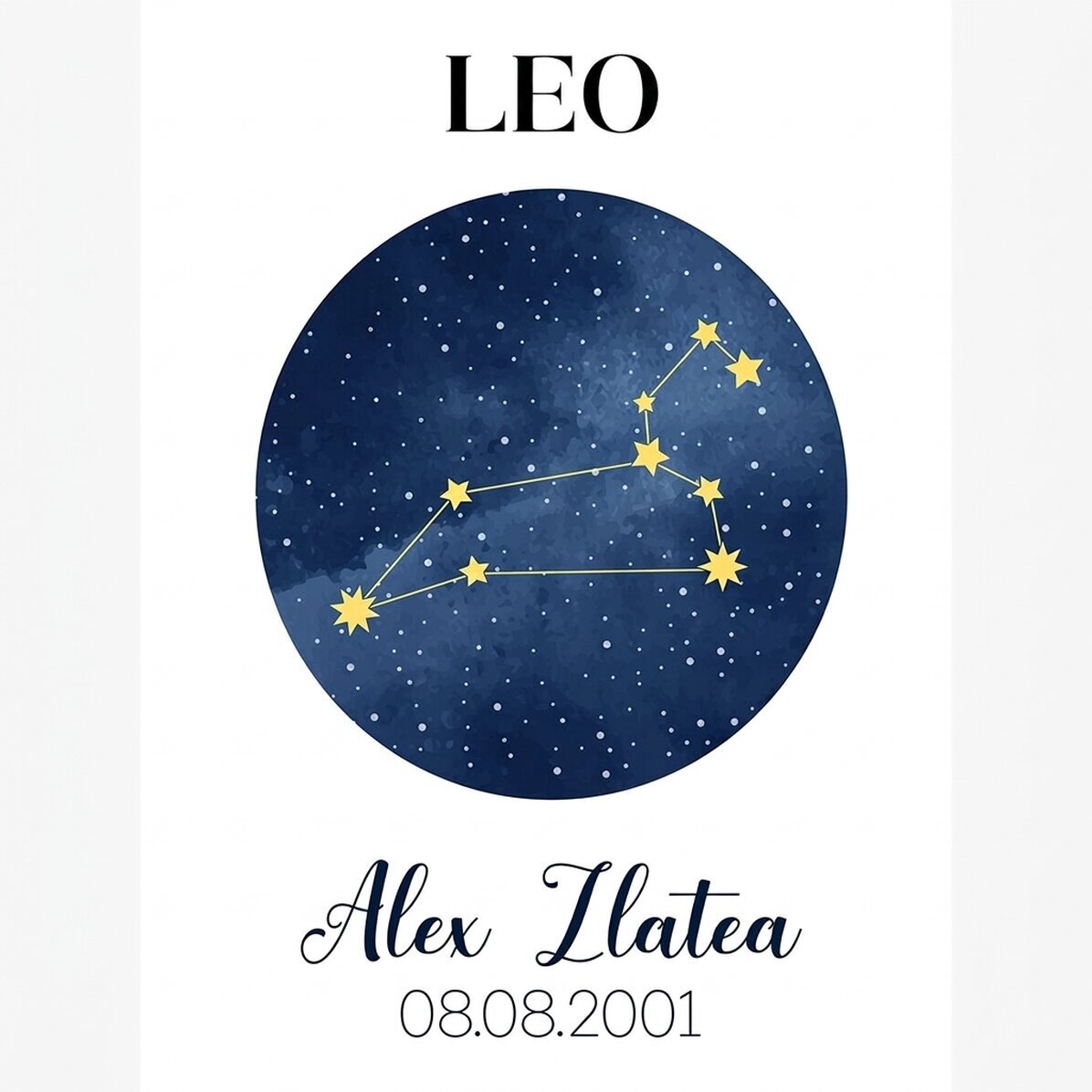 Poster personalizzato con testo - La costellazione del Leone
