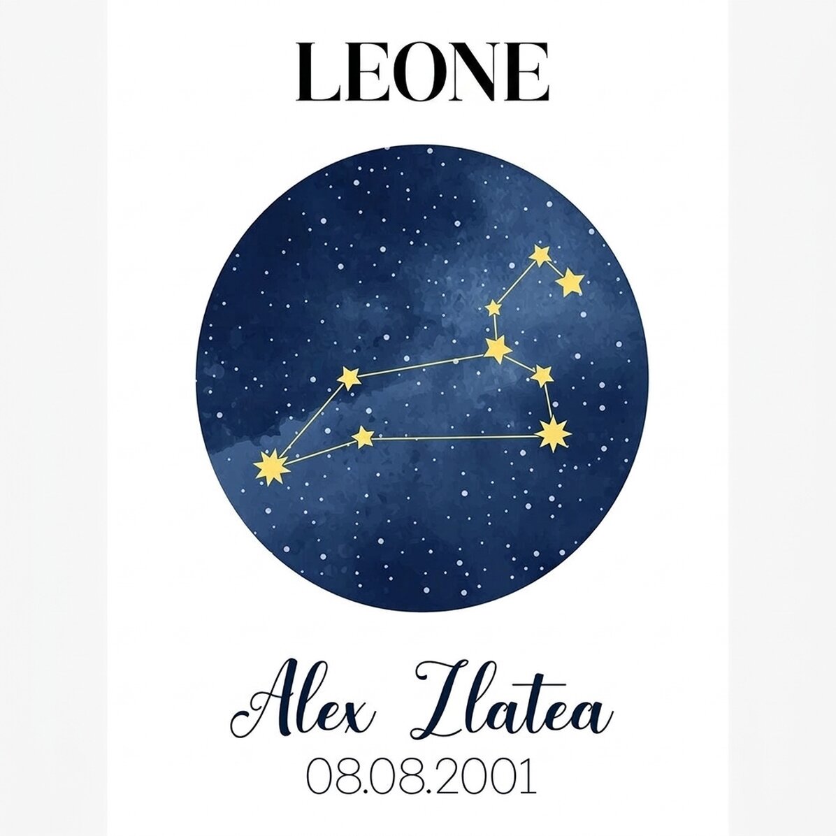 Poster personalizzato con testo - La costellazione del Leone