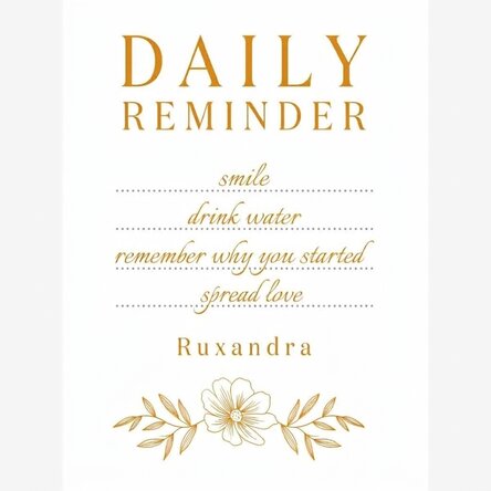 Personalised poster with text - Daily Reminder