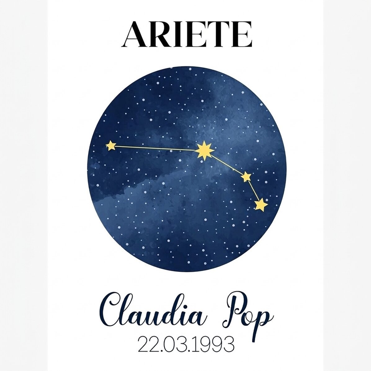Poster personalizzato con testo - La costellazione del segno zodiacale dell