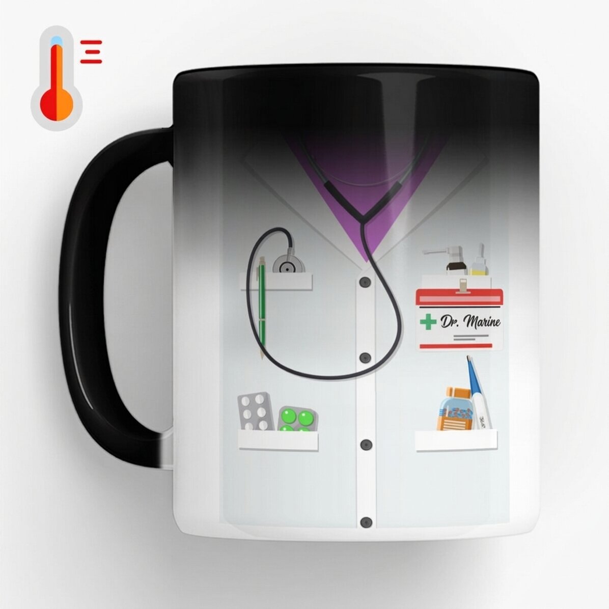 Tazza termosensibile personalizzata con scritta - Per medici/dottori