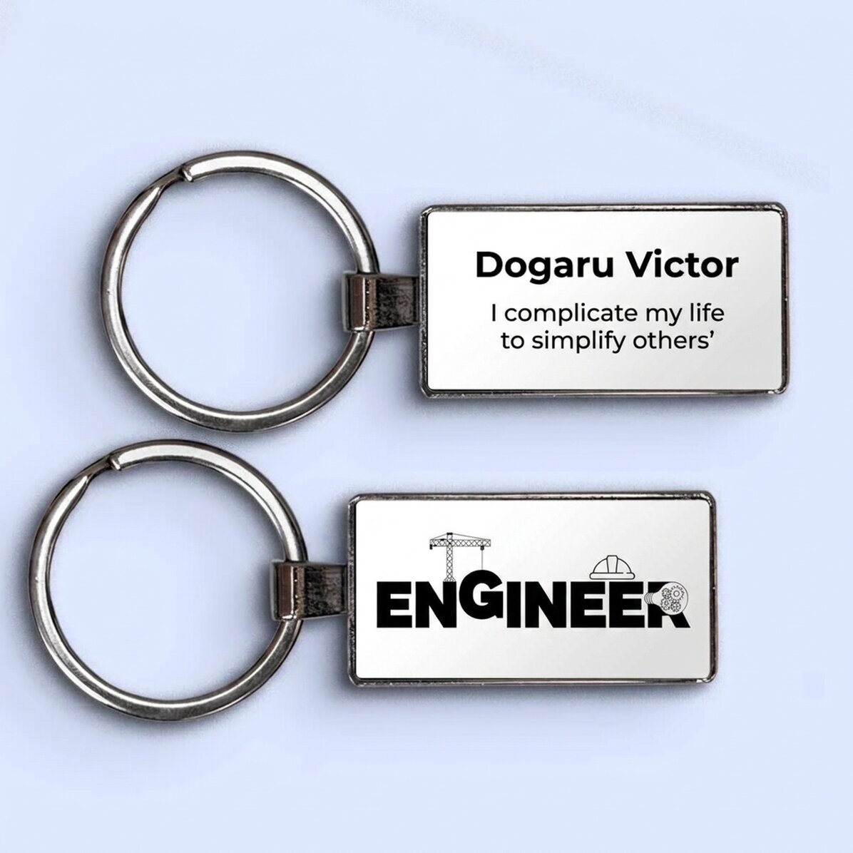 Portachiavi personalizzato con nome e testo - Ingegnere