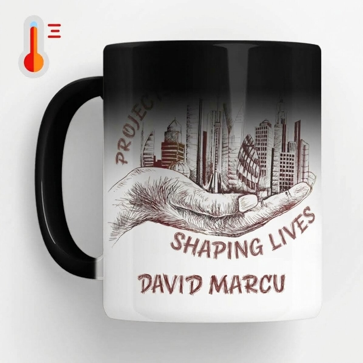Tazza termosensibile personalizzata con testo - Architetto