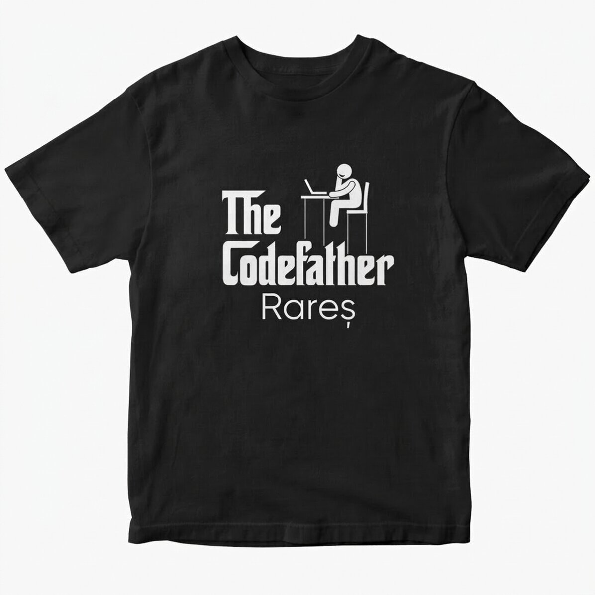 Maglietta in cotone personalizzata con scritta - The codefather